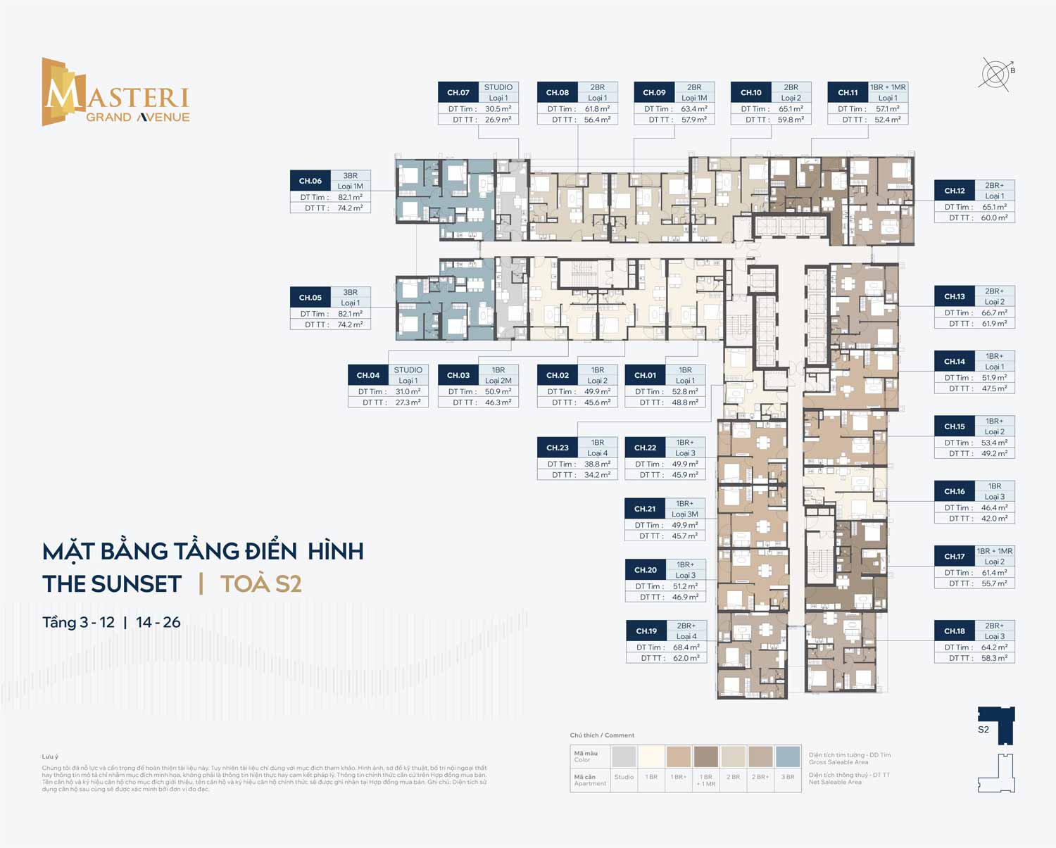 Mat bang tang dien hinh Masteri Grand Avenue