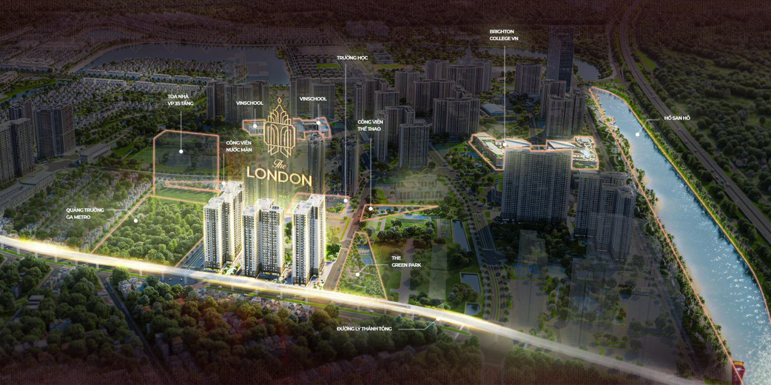 The London Vinhomes Ocean Park Vị trí phân khu The London Vinhomes Ocean Park